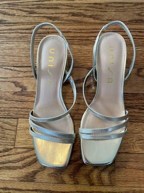 UNISA Gold Strappy Slingback Sandals